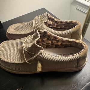 Hey Dude light tan slip-ons